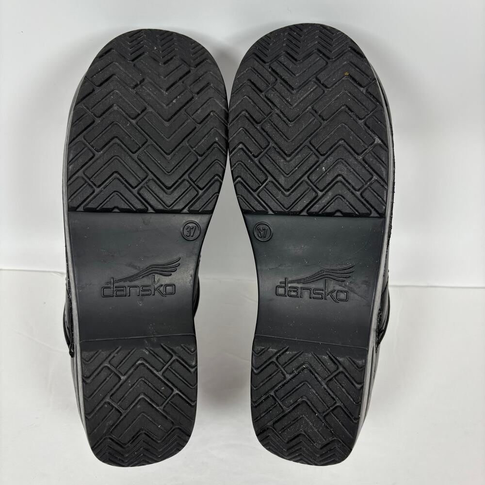 Dansko Professional Clogs 37 / 6.5 - 7 Cabrio Black Leather Slip On Shoes Nurse - Picture 7 of 12